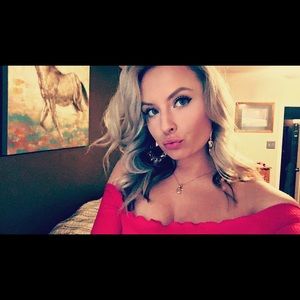 Red Off-the-Shoulder Bodysuit